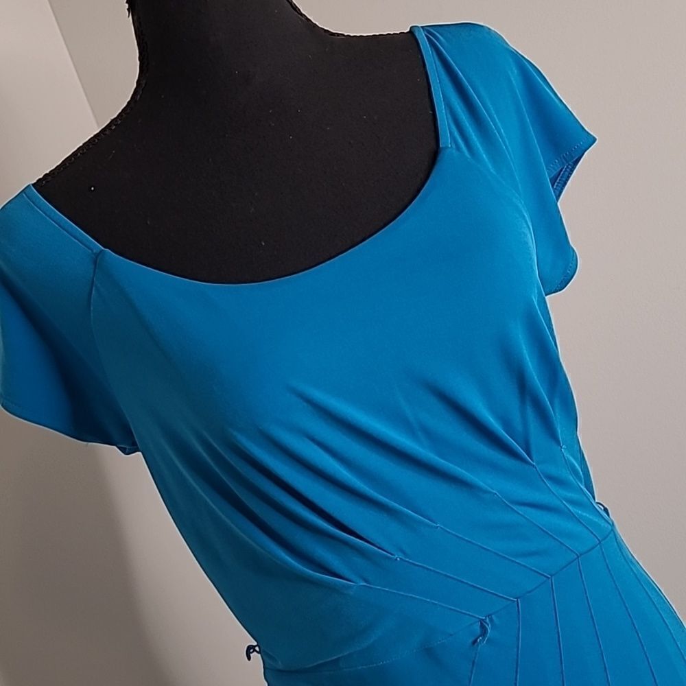 Laundry by Shelli Segal of Los Angeles sz 6 blue poly-spandex blend dress - Picture 2 of 10